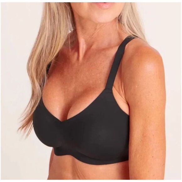 Knix Size 7 Evolution Padded V-Neck Wireless Bra Black Comfort - Picture 1 of 7